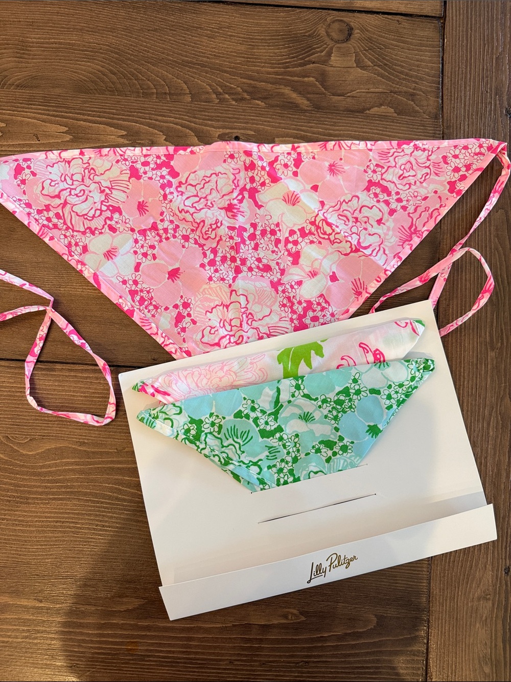 Lilly Pulitzer Floral Bandana Bibs - Pink & Green